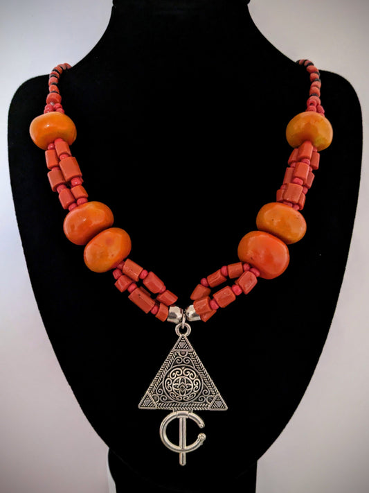 Berber Beaded Necklace with Pendant